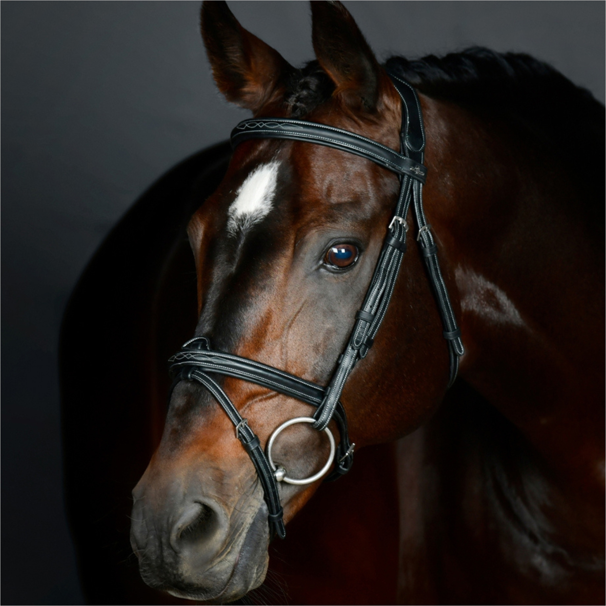 Collegiate Comfitec Opulux Fancy Stitch Padded Hanoverian Bridle 102519100 - Black